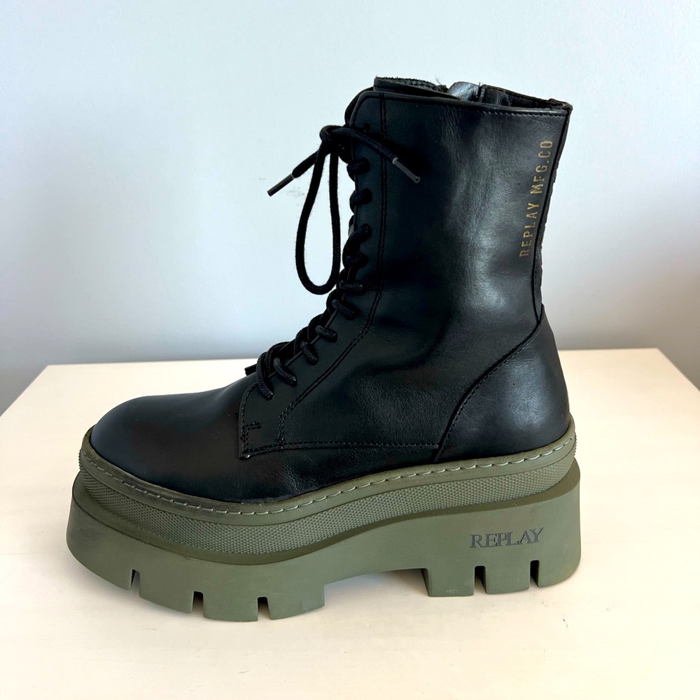 Replay platform leather boots EUR 38 NEW